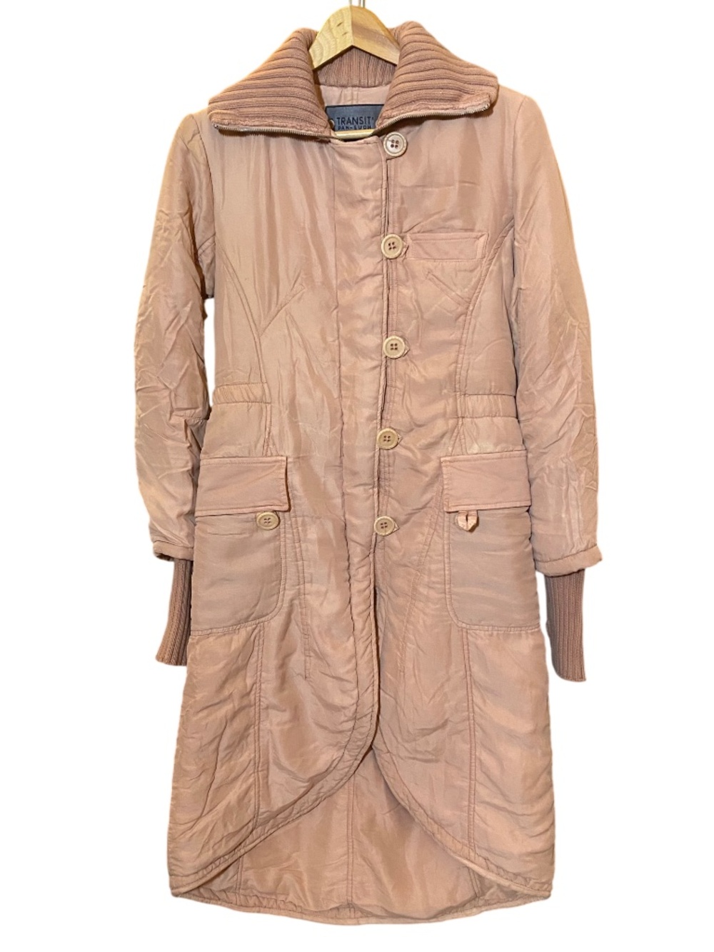 Transit Par Such Silk Puffer Coat Vintage Y2K Pink Small/Medium NWOT